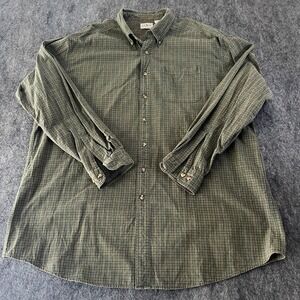 L.L.Bean Men's XXL-Tall Plaid Long Sleeve Shirt 100% Cotton Vintage Green